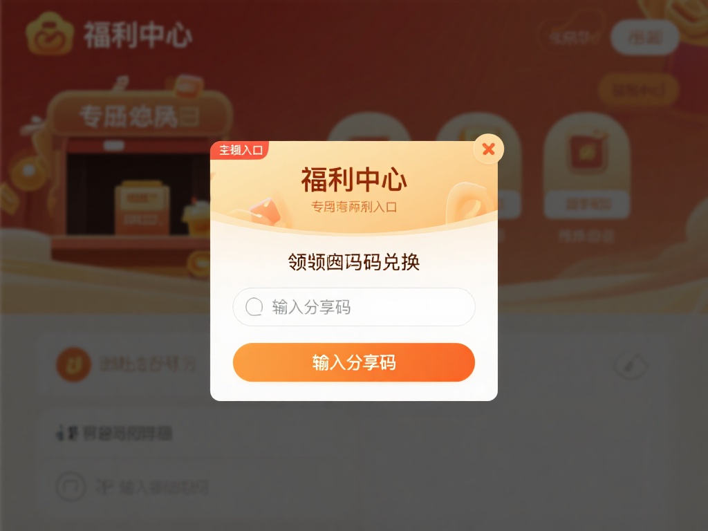 进入分享码兑换界面
在主界面找到“福利中心”或类